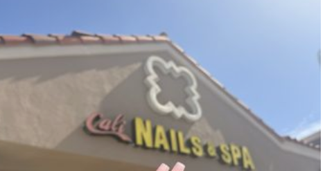 Cali Nails & Spa storefront sign in Corona, California
